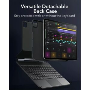 ESR รุ่น Rebound Magnetic Keyboard Case 360 - เคส iPad Pro 13" (7th/2024) - คีย์บอร์ด US English - สี Charcoal Grey