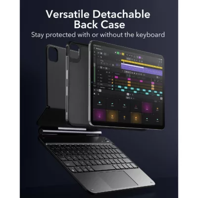 ESR รุ่น Rebound Magnetic Keyboard Case 360 - เคส iPad Air 11" (2025/2024), iPad Air 10.9" (5th/4th Gen), iPad Pro 11" (4th-1st Gen) - สี Black (US Layout)