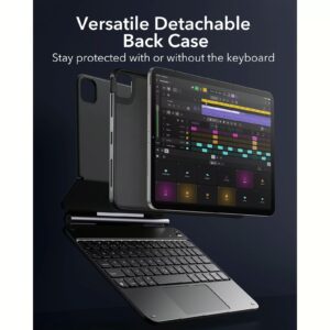 ESR รุ่น Rebound Magnetic Keyboard Case 360 - เคส iPad Air 11" (2025/2024), iPad Air 10.9" (5th/4th Gen), iPad Pro 11" (4th-1st Gen) - สี Black (US Layout)