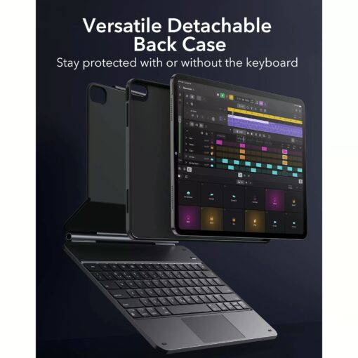 ESR รุ่น Rebound Magnetic Keyboard Case 360 - เคส iPad Air 13" (2025/2024) - คีย์บอร์ด US English - สี Charcoal Grey - Image 7