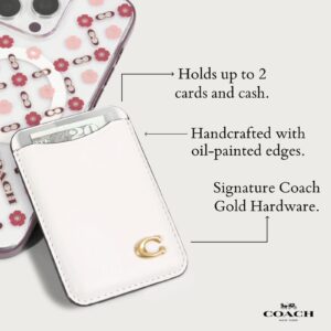 Coach รุ่น Essential Magnetic Card - ที่เก็บบัตรติดหลังมือถือ - สี Chalk