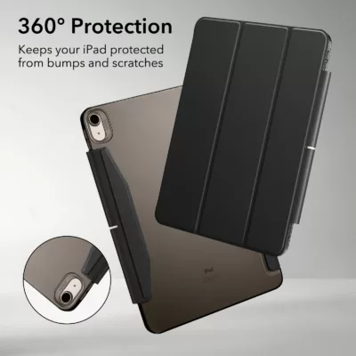 ESR รุ่น Ascend Trifold - เคส iPad Air 11" (2025/2024), iPad Air 10.9" (5th/4th Gen) - สี Frosted Black
