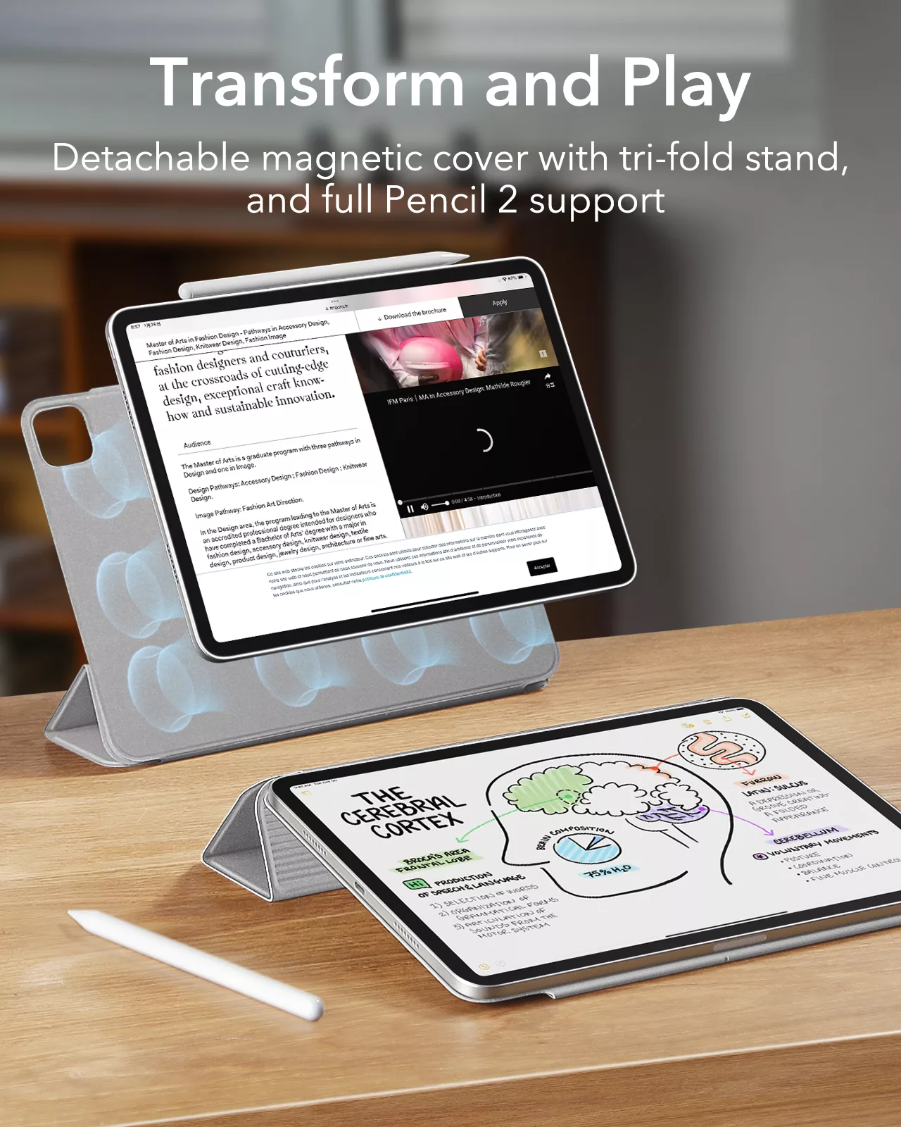 ESR รุ่น Rebound Magnetic - เคส iPad Pro 13" (7th/2024) - สี Grey 2 ESR รุ่น Rebound Magnetic - เคส iPad Pro 13" (7th/2024) - สี Grey