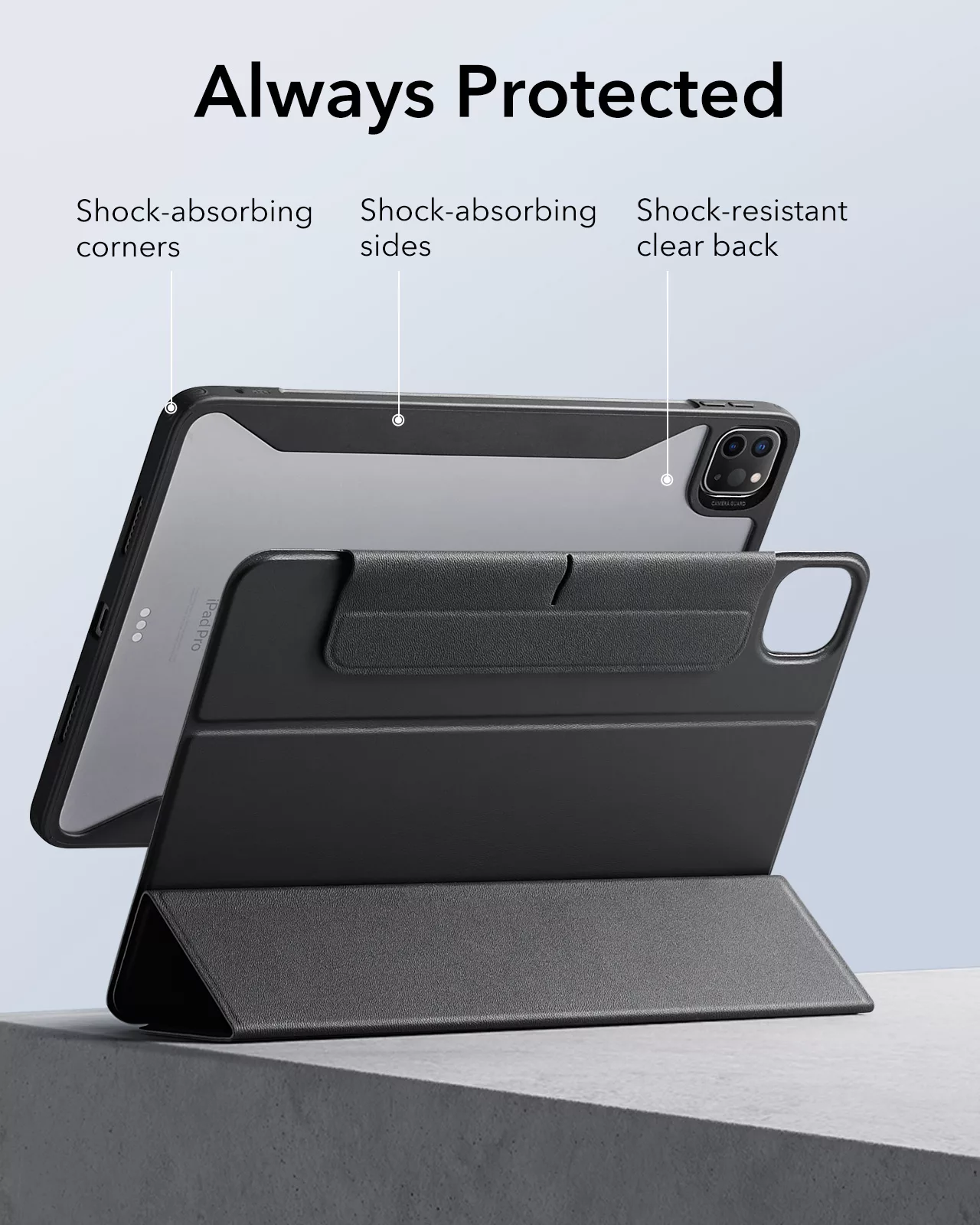 ESR รุ่น Rebound Hybrid 360 - เคส iPad Pro 13" (7th/2024) - สี Black