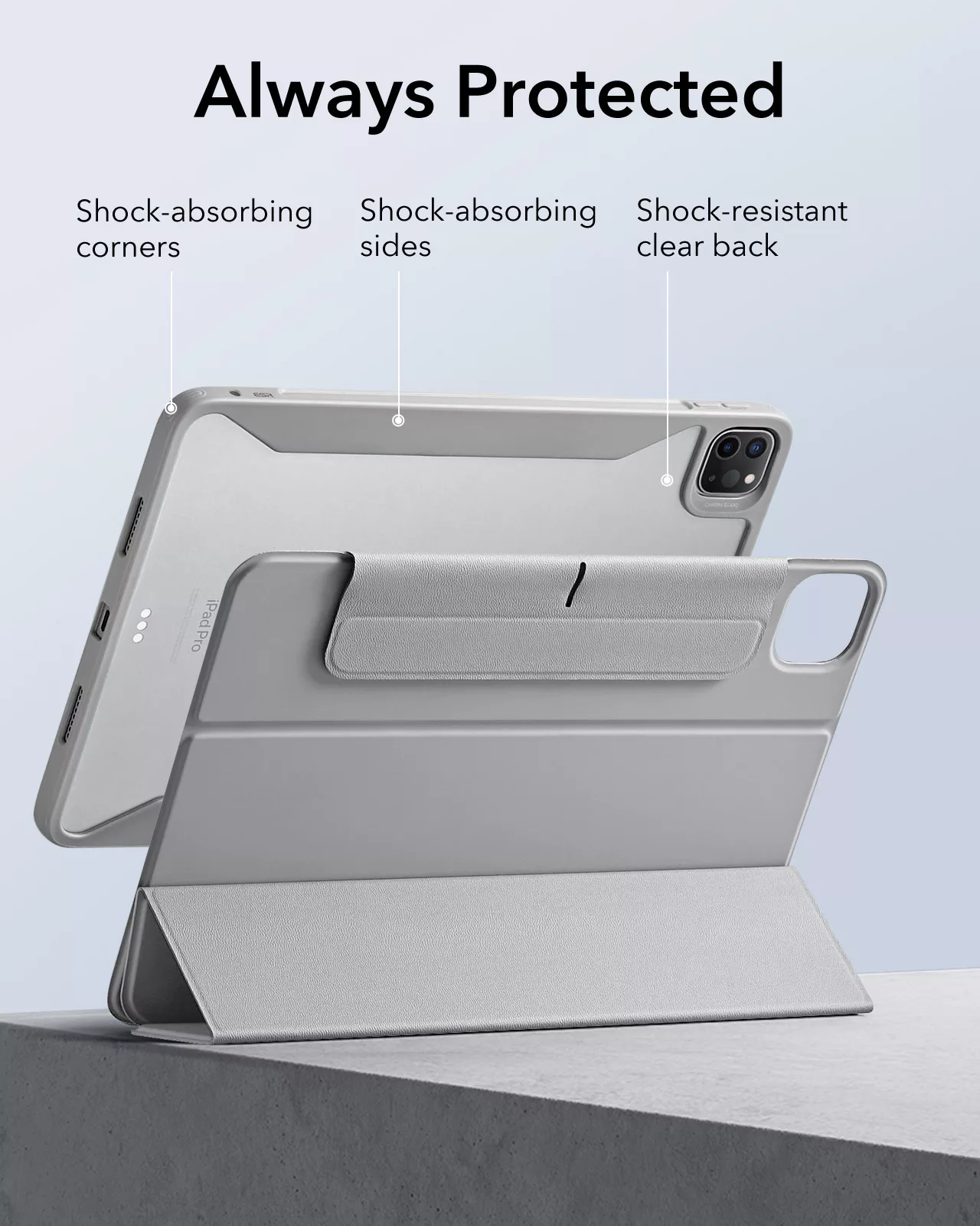 ESR รุ่น Rebound Hybrid 360 - เคส iPad Pro 13" (7th/2024) - สี Grey 17 ESR รุ่น Rebound Hybrid 360 - เคส iPad Pro 13" (7th/2024) - สี Grey