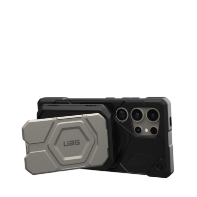 UAG รุ่น Magnetic Wallet with Stand - ที่เก็บบัตรติดหลังมือถือ - สี Titanium/Black