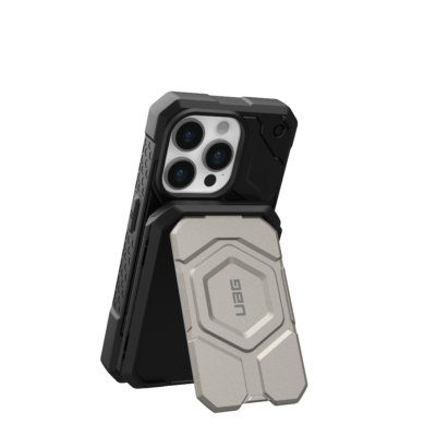 UAG รุ่น Magnetic Wallet with Stand - ที่เก็บบัตรติดหลังมือถือ - สี Titanium/Black