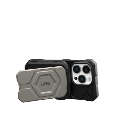 UAG รุ่น Magnetic Wallet with Stand - ที่เก็บบัตรติดหลังมือถือ - สี Titanium/Black