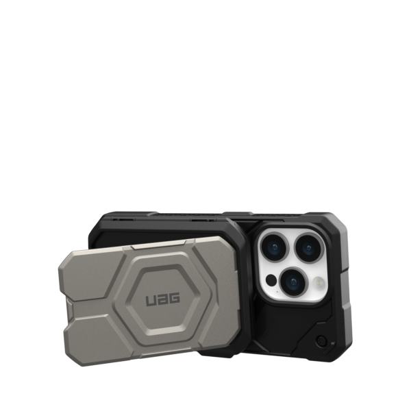UAG รุ่น Magnetic Wallet with Stand - ที่เก็บบัตรติดหลังมือถือ - สี Titanium/Black
