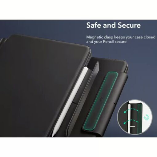ESR รุ่น Rebound Magnetic Keyboard Case 360 - เคส iPad Pro 11" (5th/2024) - คีย์บอร์ด US English - สี Charcoal Grey - Image 11