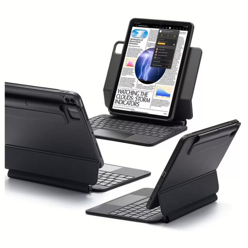 ESR รุ่น Rebound Magnetic Keyboard Case 360 - เคส iPad Pro 11" (5th/2024) - คีย์บอร์ด US English - สี Charcoal Grey