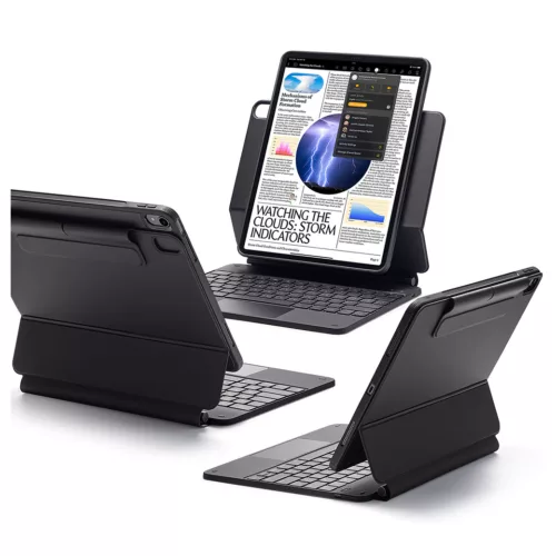 ESR รุ่น Rebound Magnetic Keyboard Case 360 - เคส iPad Air 13" (2025/2024) - คีย์บอร์ด US English - สี Charcoal Grey
