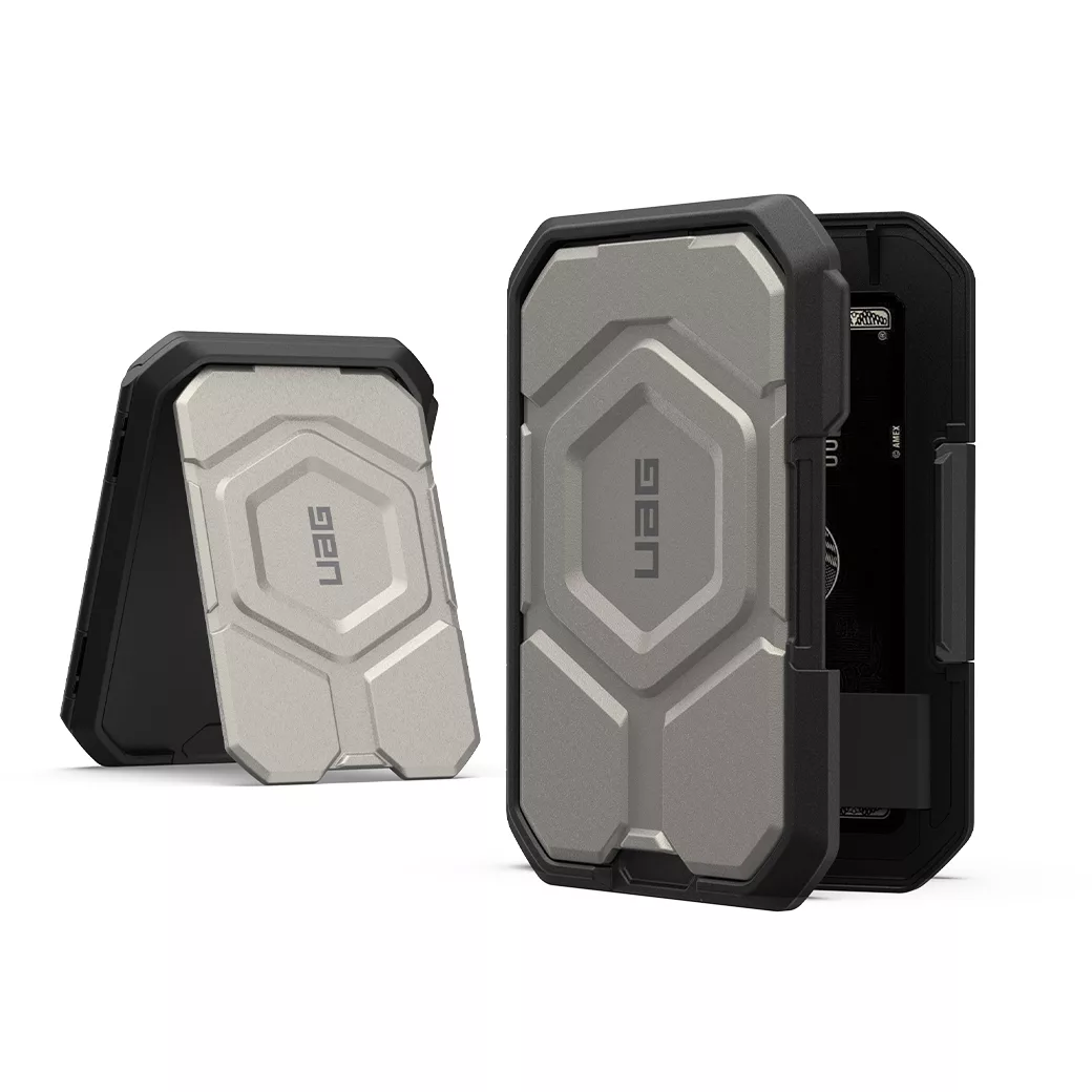 UAG รุ่น Magnetic Wallet with Stand - ที่เก็บบัตรติดหลังมือถือ - สี Titanium/Black 1 UAG รุ่น Magnetic Wallet with Stand - ที่เก็บบัตรติดหลังมือถือ - สี Titanium/Black