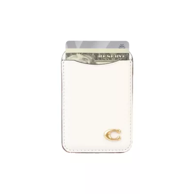 Coach รุ่น Essential Magnetic Card - ที่เก็บบัตรติดหลังมือถือ - สี Chalk