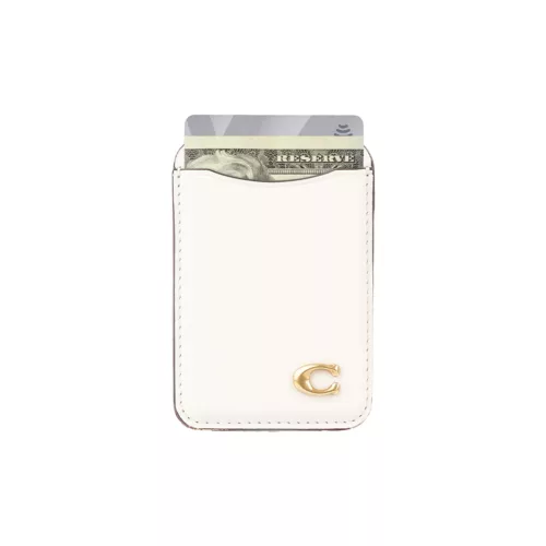 Coach รุ่น Essential Magnetic Card - ที่เก็บบัตรติดหลังมือถือ - สี Chalk