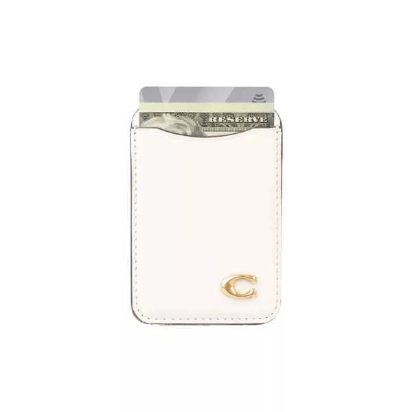 Coach รุ่น Essential Magnetic Card - ที่เก็บบัตรติดหลังมือถือ - สี Chalk