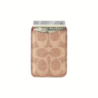 Coach รุ่น Essential Magnetic Card - ที่เก็บบัตรติดหลังมือถือ - สี Signature Tan