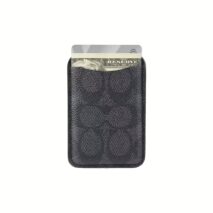 Coach รุ่น Essential Magnetic Card - ที่เก็บบัตรติดหลังมือถือ - สี Signature Charcoal