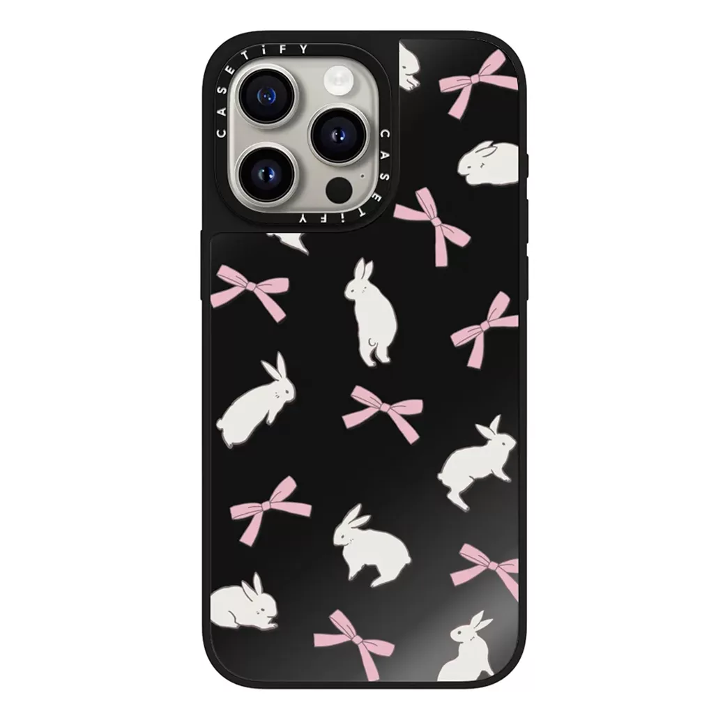 Casetify รุ่น Mirror Case with MagSafe - เคส iPhone 15 Pro Max - ลาย Rabbit Ribbon