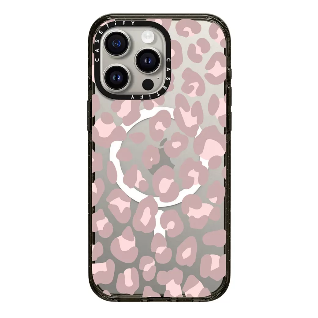 Casetify รุ่น Impact Case with MagSafe - เคส iPhone 15 Pro Max - ลาย Dusty Pink Leopard
