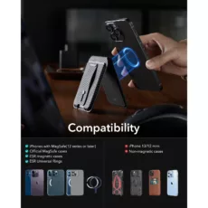 ESR รุ่น HaloLock Geo Wallet Stand - ที่ใส่บัตรติดหลังมือถือแบบตั้งได้ - สี Black Carbon Fiber