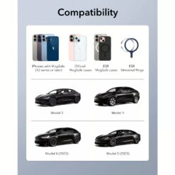 ESR รุ่น HaloLock (Qi2) Touchscreen Wireless Car Charger - แท่นชาร์จไร้สายในรถ - สี Black