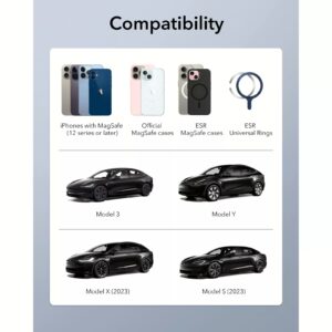 ESR รุ่น HaloLock (Qi2) Touchscreen Wireless Car Charger - แท่นชาร์จไร้สายในรถ - สี Black