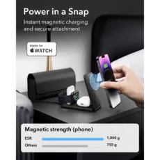 ESR รุ่น HaloLock (Qi2) 3-in-1 Travel Wireless Charging Set - แท่นชาร์จไร้สายแบบพกพา - สี Black