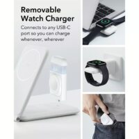 ESR รุ่น HaloLock (Qi2) 3-in-1 Travel Wireless Charging Set - แท่นชาร์จไร้สายแบบพกพา - สี White