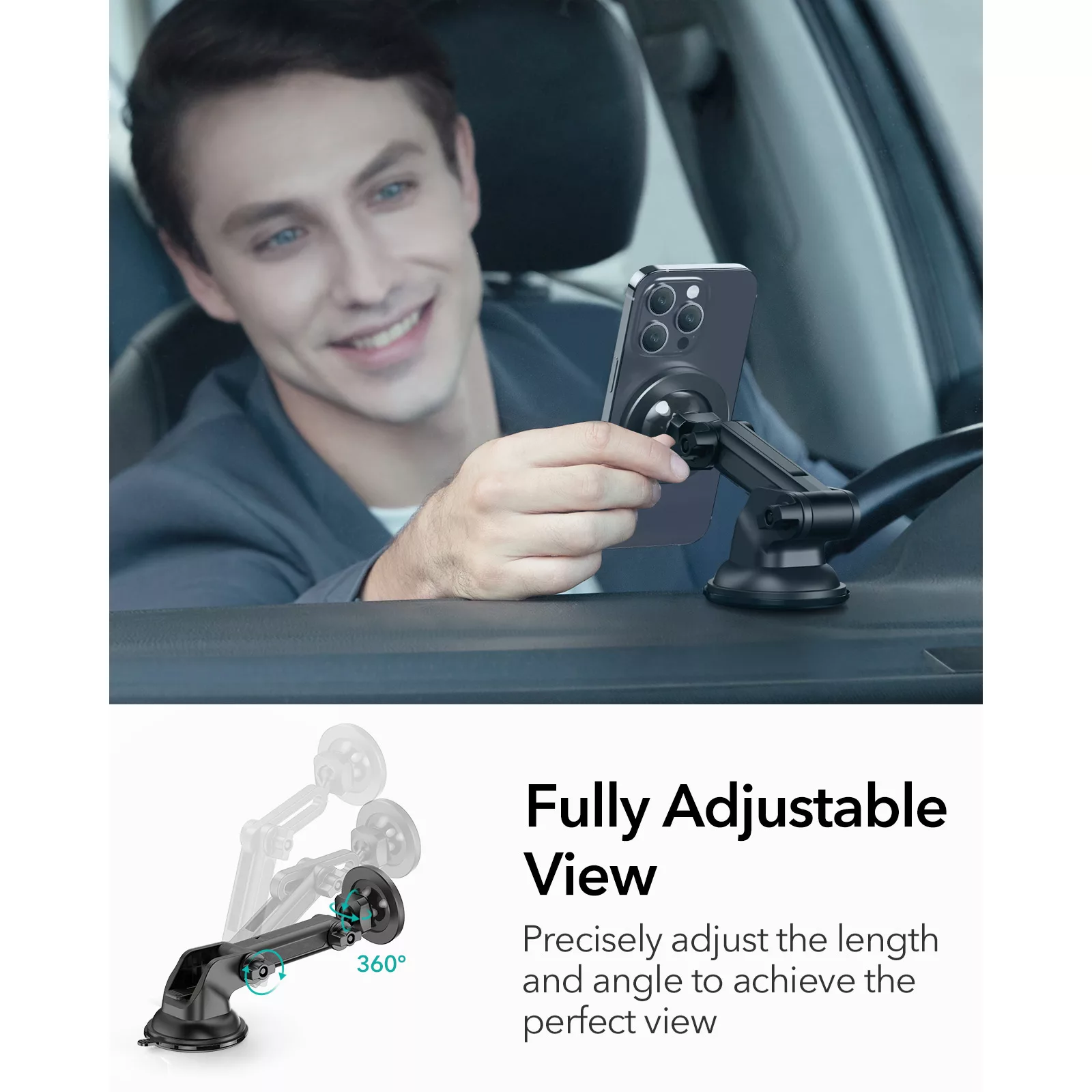 ESR รุ่น HaloLock Dashboard Car Phone Mount - แท่นยึดโทรศัพท์ในรถ - สี Black