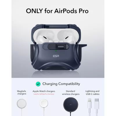 ESR รุ่น Cyber FlickLock Case (HaloLock) - เคส AirPods Pro 2/1 - สี Blue