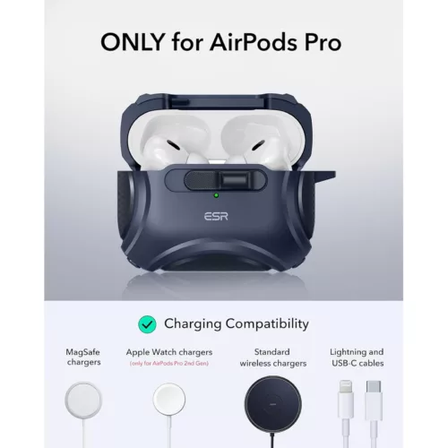 ESR รุ่น Cyber FlickLock Case (HaloLock) - เคส AirPods Pro 2/1 - สี Blue