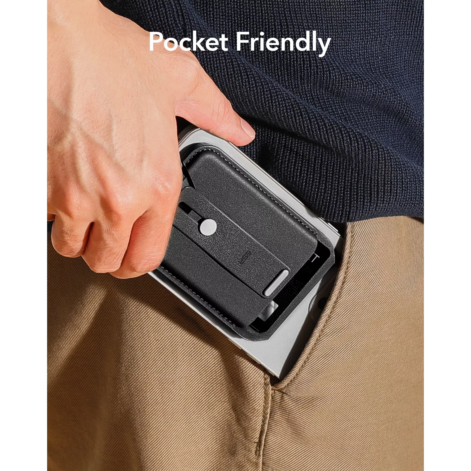 ESR รุ่น HaloLock Vegan Leather Wallet Stand with Finger Loop - ที่ใส่บัตรติดหลังมือถือแบบตั้งได้ - สี Black Carbon Fiber 23 ESR รุ่น HaloLock Vegan Leather Wallet Stand with Finger Loop - ที่ใส่บัตรติดหลังมือถือแบบตั้งได้ - สี Black Carbon Fiber