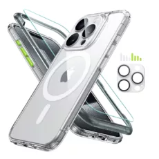 ESR รุ่น Classic Pro Case (HaloLock) - เซตเคสและฟิล์ม iPhone 15 Pro Max - สี Clear