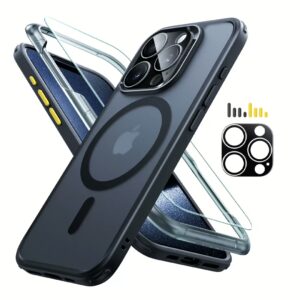ESR รุ่น Classic Pro Case (HaloLock) - เซตเคสและฟิล์ม iPhone 15 Pro Max - สี Frosted Black