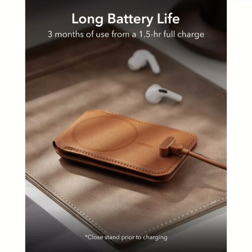 ESR รุ่น HaloLock Geo Wallet Stand - ที่ใส่บัตรติดหลังมือถือแบบตั้งได้ - สี Caramel Brown - Image 4
