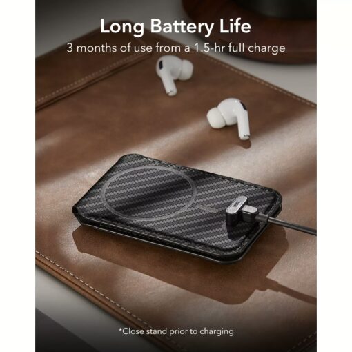 ESR รุ่น HaloLock Geo Wallet Stand - ที่ใส่บัตรติดหลังมือถือแบบตั้งได้ - สี Black Carbon Fiber - Image 4