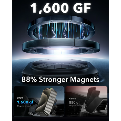 ESR รุ่น HaloLock (Qi2) Magnetic Wireless Car Charger with Car Mount - แท่นชาร์จไร้สายในรถ - สี Black