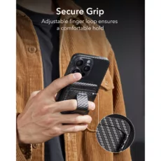ESR รุ่น HaloLock Geo Wallet Stand - ที่ใส่บัตรติดหลังมือถือแบบตั้งได้ - สี Black Carbon Fiber