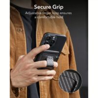 ESR รุ่น HaloLock Geo Wallet Stand - ที่ใส่บัตรติดหลังมือถือแบบตั้งได้ - สี Black Carbon Fiber