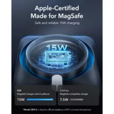 ESR รุ่น Car Charger Made for MagSafe + CryoBoost (15W) - แท่นชาร์จไร้สายในรถ - สี Frosted Silver