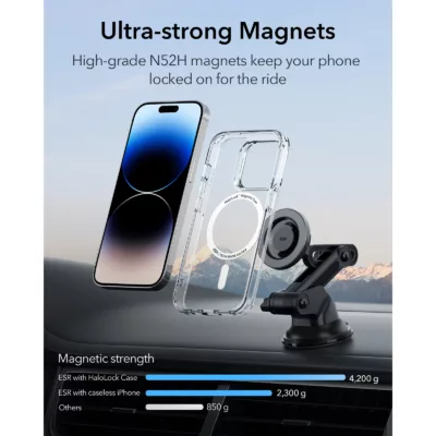 ESR รุ่น HaloLock Dashboard Car Phone Mount - แท่นยึดโทรศัพท์ในรถ - สี Black