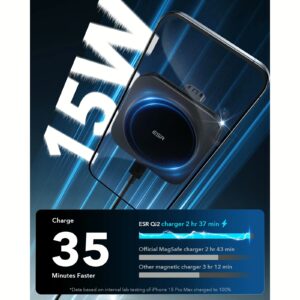 ESR รุ่น HaloLock (Qi2) Magnetic Wireless Car Charger with Car Mount - แท่นชาร์จไร้สายในรถ - สี Black