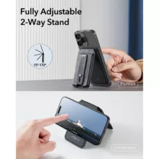 ESR รุ่น HaloLock Geo Wallet Stand - ที่ใส่บัตรติดหลังมือถือแบบตั้งได้ - สี Black Carbon Fiber