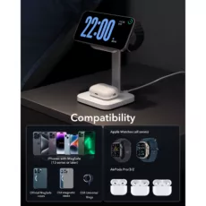 ESR รุ่น HaloLock (Qi2) 3-in-1 Wireless Charging Set - แท่นชาร์จไร้สาย - สี White