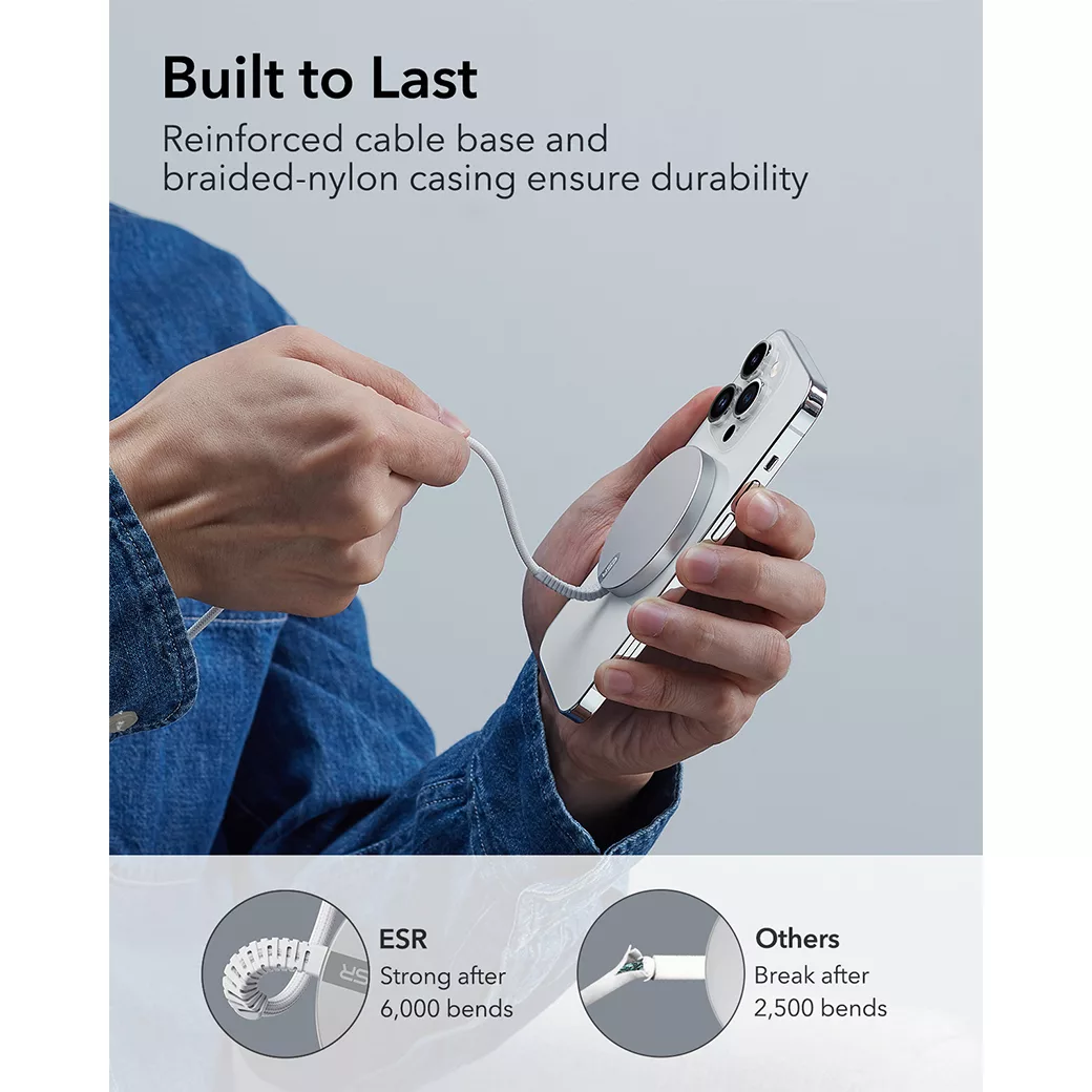 ESR รุ่น HaloLock (Qi2) Mini Wireless Charger Magsafe Supported - แท่นชาร์จไร้สาย - สี Silver