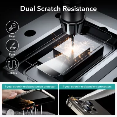 ESR รุ่น Tempered Glass Screen Protector - ฟิล์มกระจก iPhone 15 Pro Max (1 Pack)