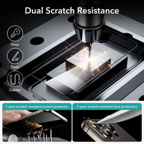 ESR รุ่น Tempered Glass Screen Protector - ฟิล์มกระจก iPhone 15 Pro (1 Pack)