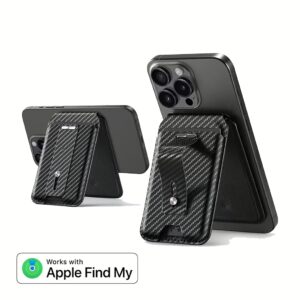 ESR รุ่น HaloLock Geo Wallet Stand - ที่ใส่บัตรติดหลังมือถือแบบตั้งได้ - สี Black Carbon Fiber