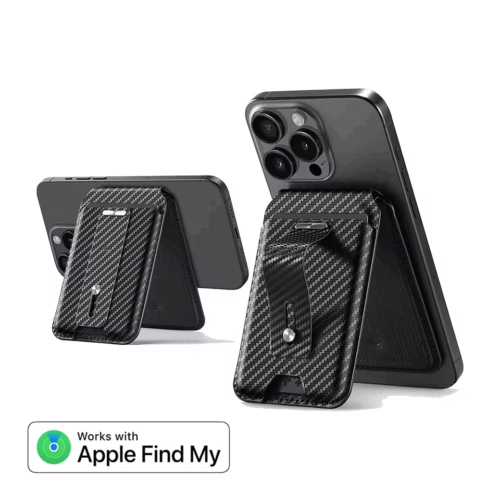 ESR รุ่น HaloLock Geo Wallet Stand - ที่ใส่บัตรติดหลังมือถือแบบตั้งได้ - สี Black Carbon Fiber